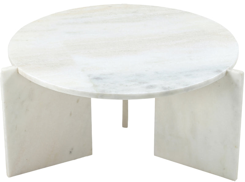 Vernazza Genuine Marble Coffee Table in White - 77009White-CT