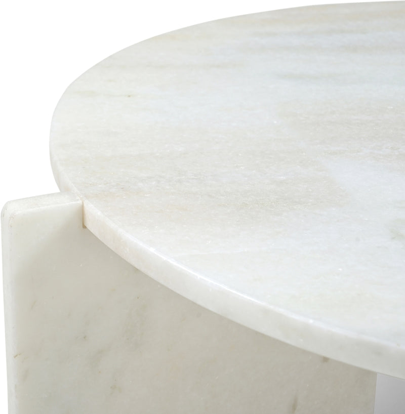 Vernazza Genuine Marble Coffee Table in White - 77009White-CT