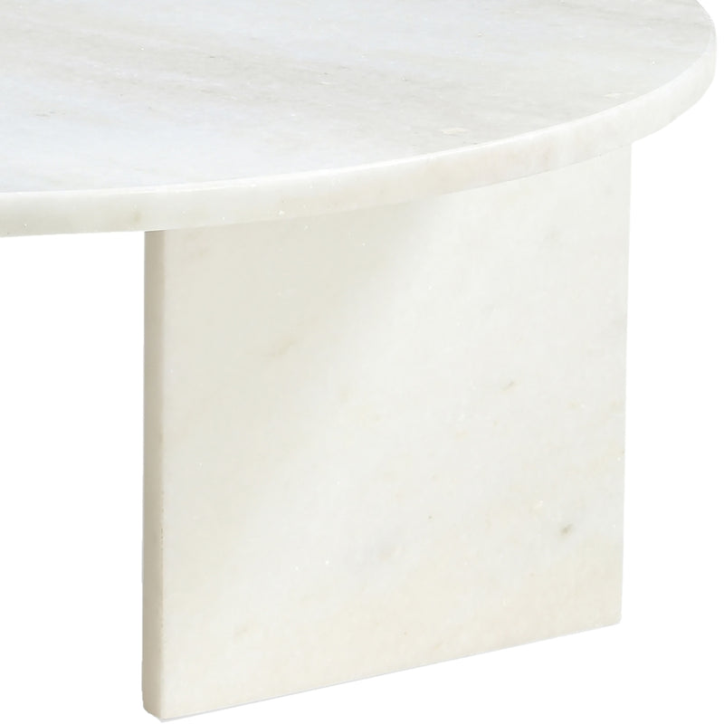 Vernazza Genuine Marble Coffee Table in White - 77009White-CT