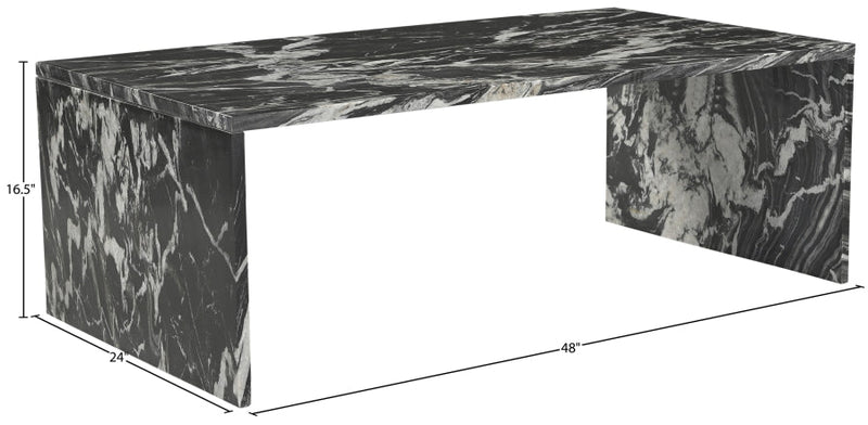 Vernazza Marble Coffee Table in Black - 99004Black-CT
