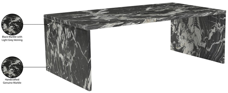 Vernazza Marble Coffee Table in Black - 99004Black-CT