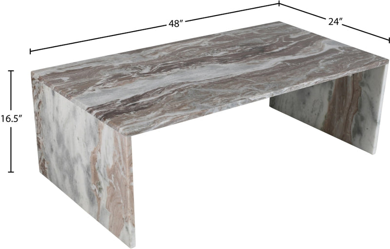 Vernazza Marble Coffee Table in Brown - 99004Brown-CT