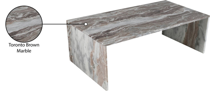 Vernazza Marble Coffee Table in Brown - 99004Brown-CT
