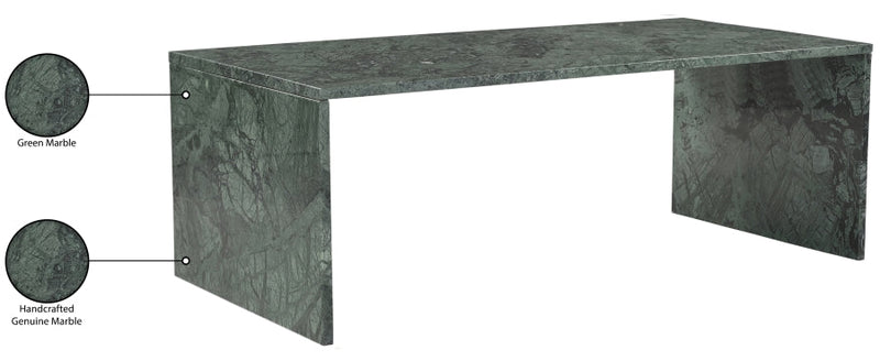 Vernazza Marble Coffee Table in Green - 99004Green-CT