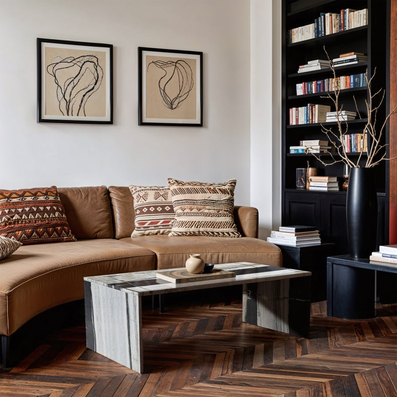 Vernazza Marble Coffee Table in Panda - 99004Panda-CT