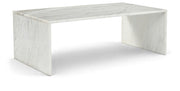 Vernazza Marble Coffee Table in White - 99004White-CT