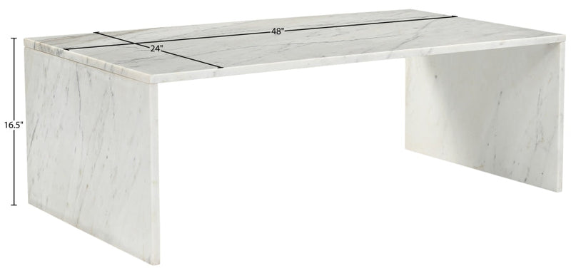 Vernazza Marble Coffee Table in White - 99004White-CT