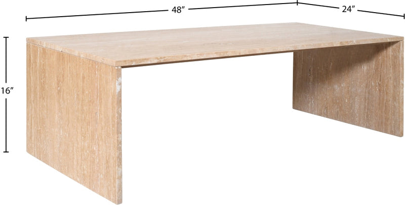 Vernazza Travertine Coffee Table in Natural - 99005Travertine-CT