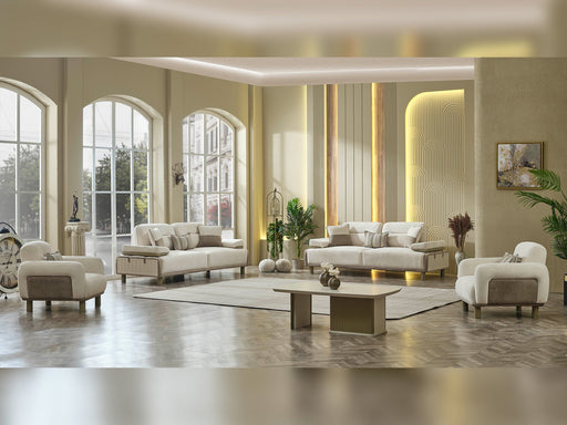 Verona 3-pieces (Sofa & Loveseat & Chair) Livingroom in Cream - 200-MAX-VER-GIR03-GIR05-321