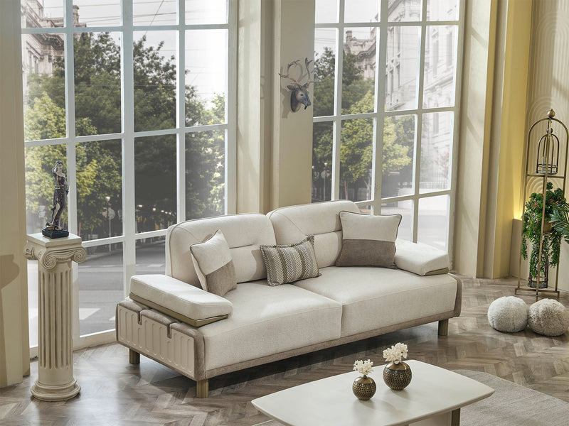 Verona 3-pieces (Sofa & Loveseat & Chair) Livingroom in Cream - 200-MAX-VER-GIR03-GIR05-321