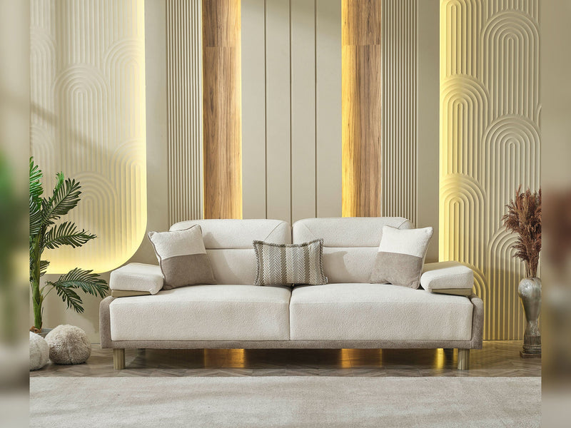Verona 3-pieces (Sofa & Loveseat & Chair) Livingroom in Cream - 200-MAX-VER-GIR03-GIR05-321