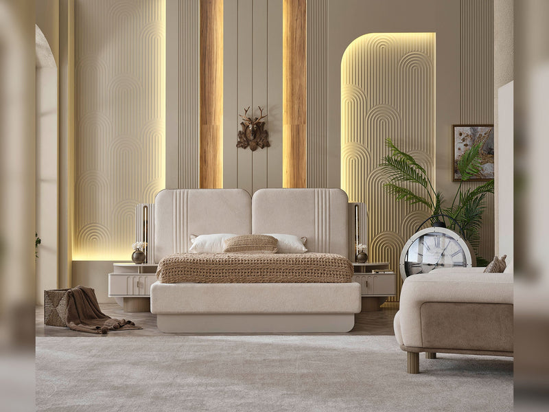 Verona Bedroom (Queen Frame With Headboard & Dresser With Mirror & 2 Nightstand) - 200-MAX-VER-150-QB-SET