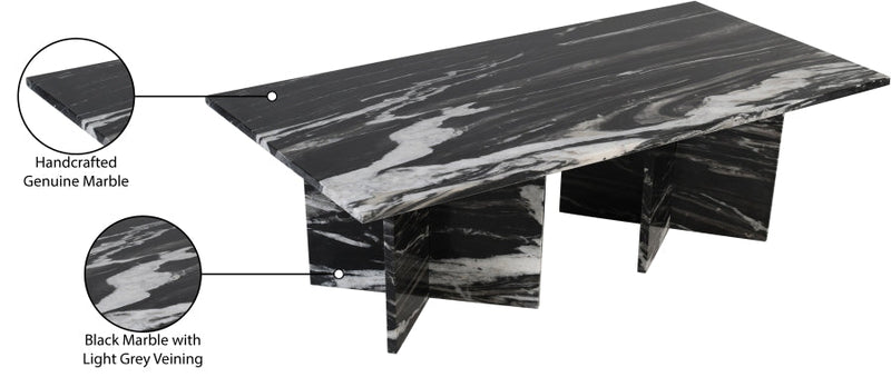 Verona Marble Coffee Table in Black - 220Black-CT