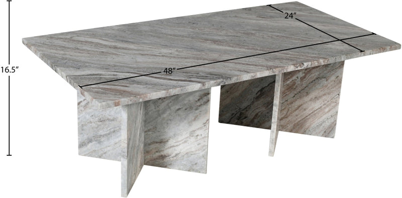 Verona Marble Coffee Table in Brown - 220Brown-CT