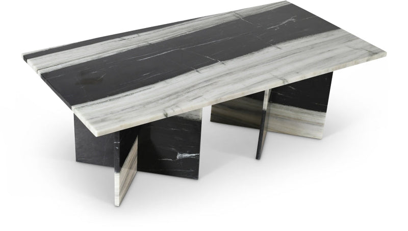 Verona Marble Coffee Table in Panda - 220Panda-CT
