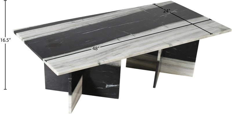 Verona Marble Coffee Table in Panda - 220Panda-CT