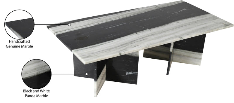 Verona Marble Coffee Table in Panda - 220Panda-CT