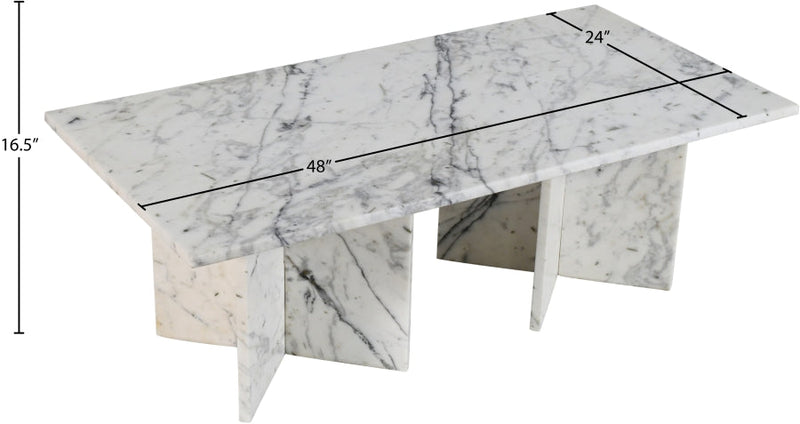 Verona Marble Coffee Table in White - 220White-CT