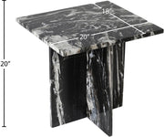 Verona Marble End Table in Black - 220Black-ET