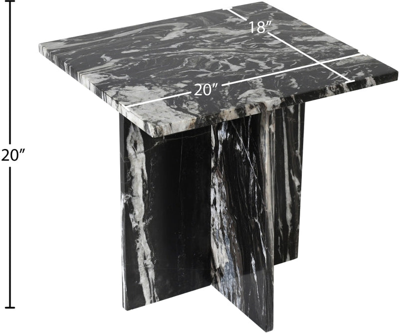 Verona Marble End Table in Black - 220Black-ET