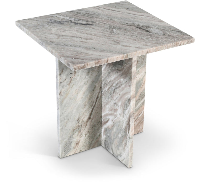 Verona Marble End Table in Brown - 220Brown-ET