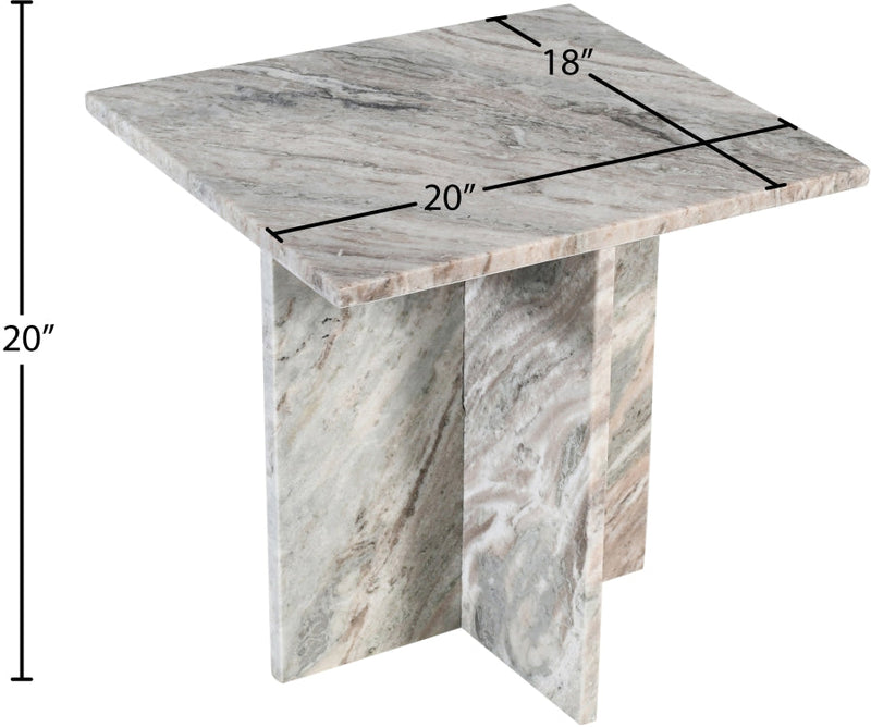 Verona Marble End Table in Brown - 220Brown-ET