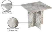 Verona Marble End Table in Brown - 220Brown-ET