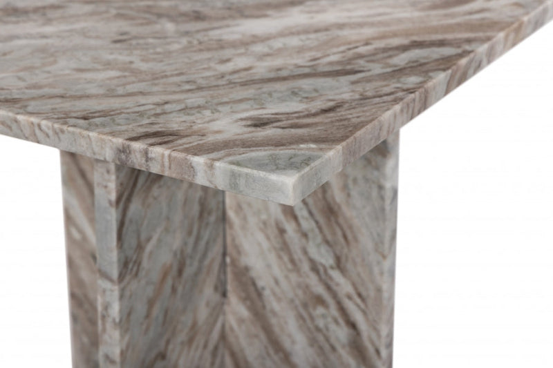 Verona Marble End Table in Brown - 220Brown-ET