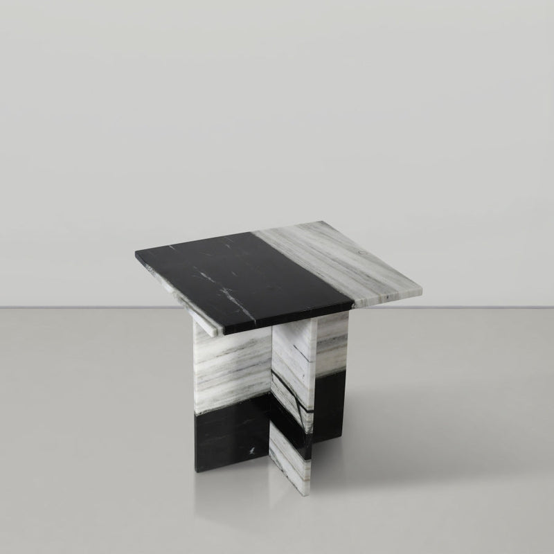 Verona Marble End Table in Panda - 220Panda-ET