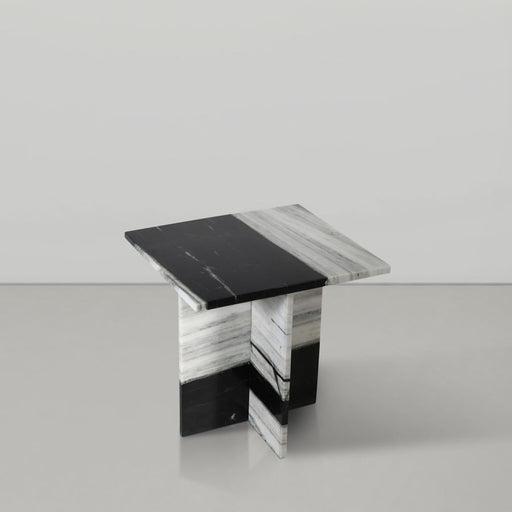 Verona Marble End Table in Panda - 220Panda-ET