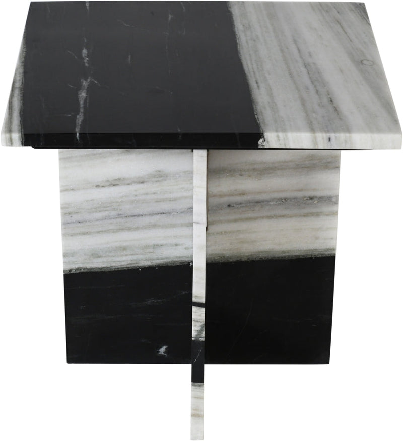Verona Marble End Table in Panda - 220Panda-ET