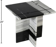 Verona Marble End Table in Panda - 220Panda-ET