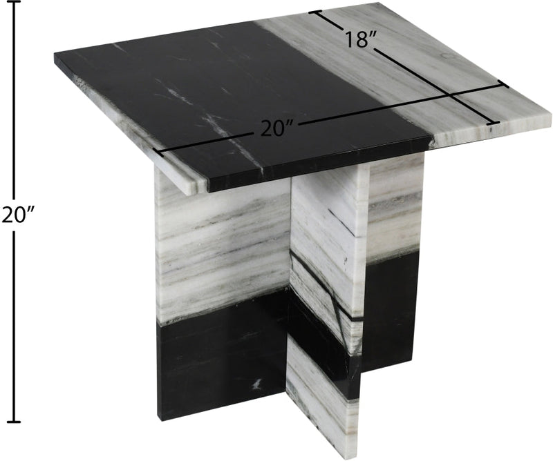 Verona Marble End Table in Panda - 220Panda-ET