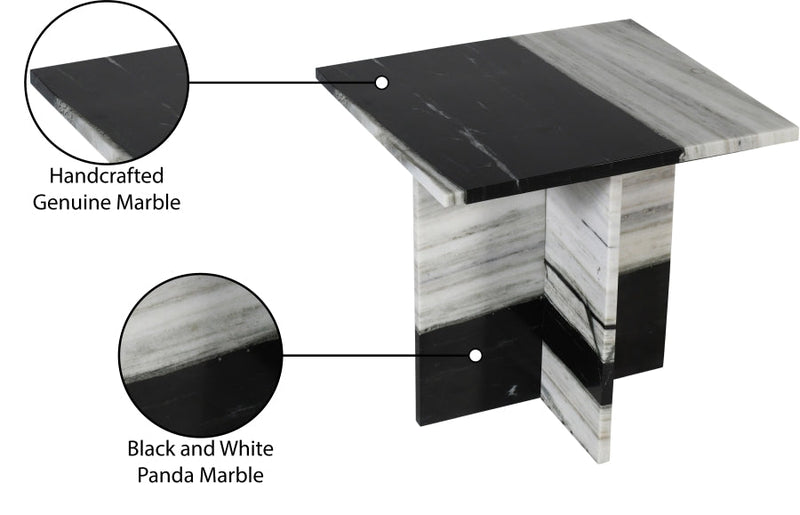 Verona Marble End Table in Panda - 220Panda-ET