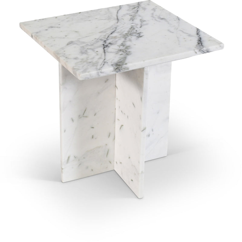 Verona Marble End Table in White - 220White-ET
