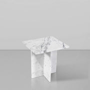 Verona Marble End Table in White - 220White-ET