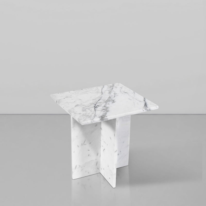 Verona Marble End Table in White - 220White-ET
