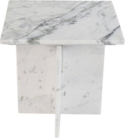 Verona Marble End Table in White - 220White-ET