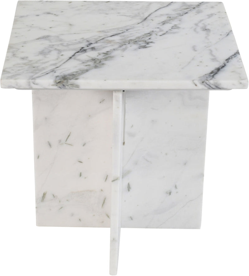 Verona Marble End Table in White - 220White-ET
