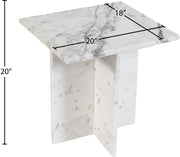 Verona Marble End Table in White - 220White-ET