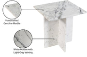 Verona Marble End Table in White - 220White-ET