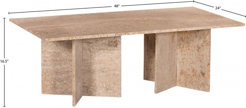 Verona Travertine Coffee Table in Natural - 220Travertine-CT