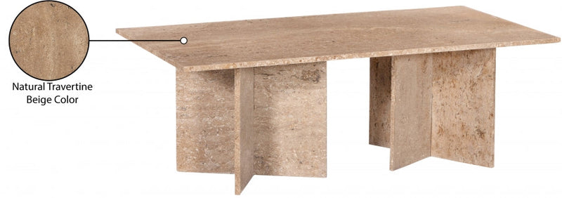 Verona Travertine Coffee Table in Natural - 220Travertine-CT