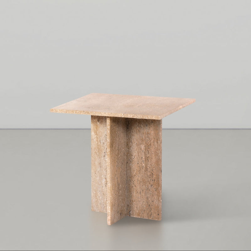 Verona Travertine End Table in Natural - 220Travertine-ET