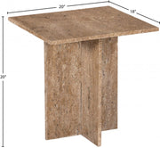 Verona Travertine End Table in Natural - 220Travertine-ET