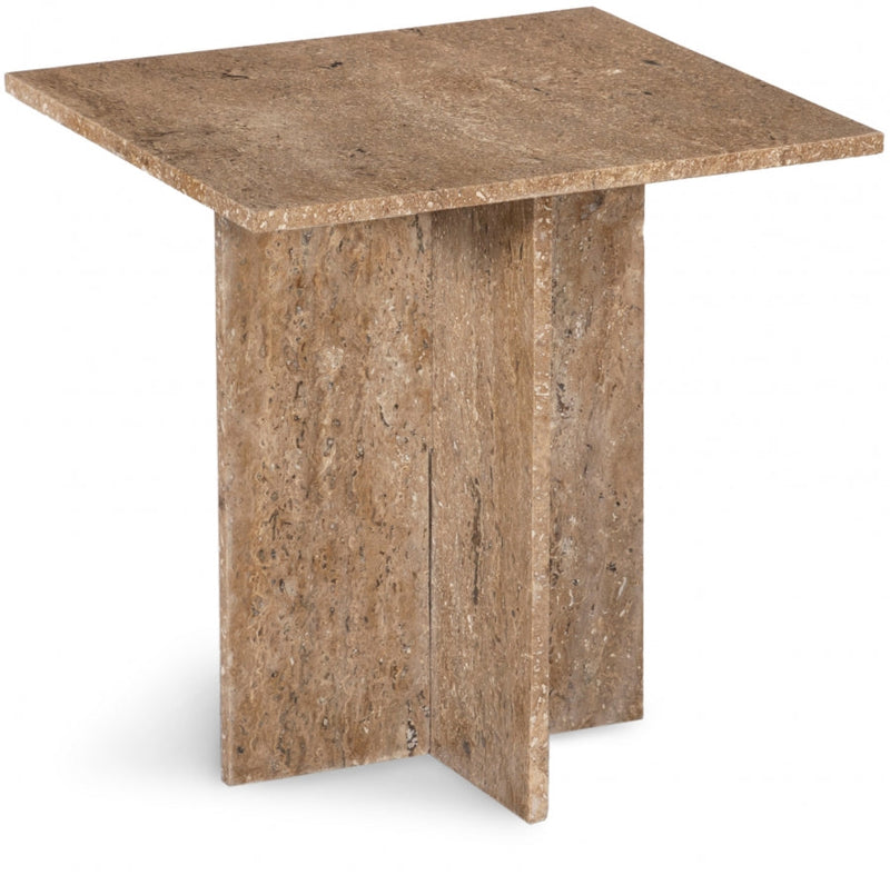 Verona Travertine End Table in Natural - 220Travertine-ET
