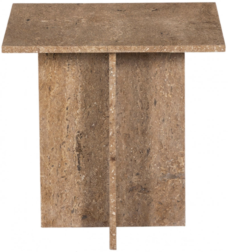 Verona Travertine End Table in Natural - 220Travertine-ET