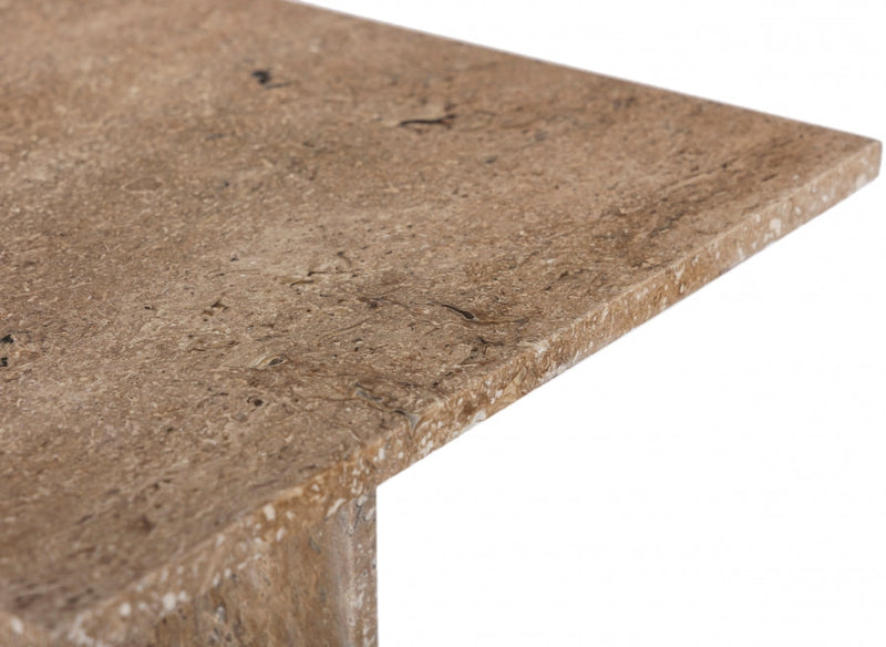 Verona Travertine End Table in Natural - 220Travertine-ET