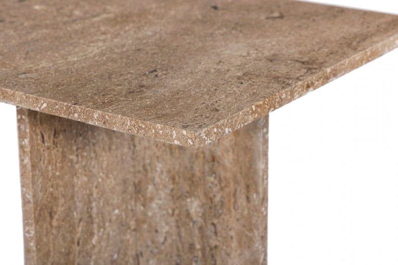 Verona Travertine End Table in Natural - 220Travertine-ET
