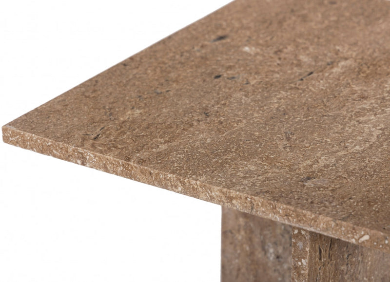 Verona Travertine End Table in Natural - 220Travertine-ET